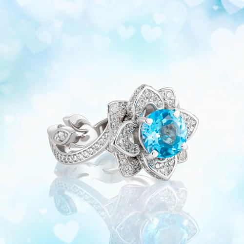 Attractive Gem Colors for Flower Engagement Rings